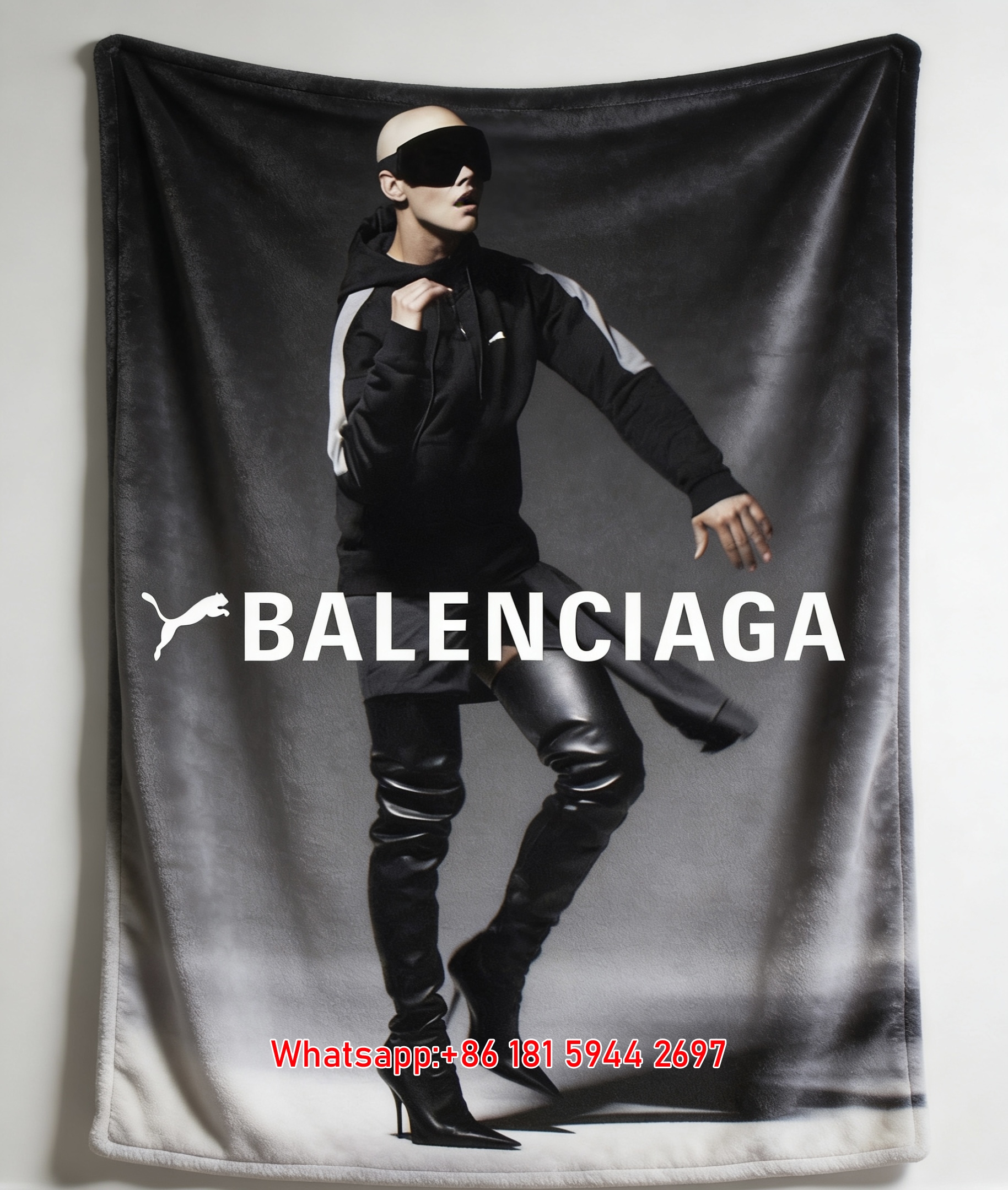 Balenciaga x Puma Dynamic Dance Flannel Throw Blanket for Sofa & Wall Decor BA139